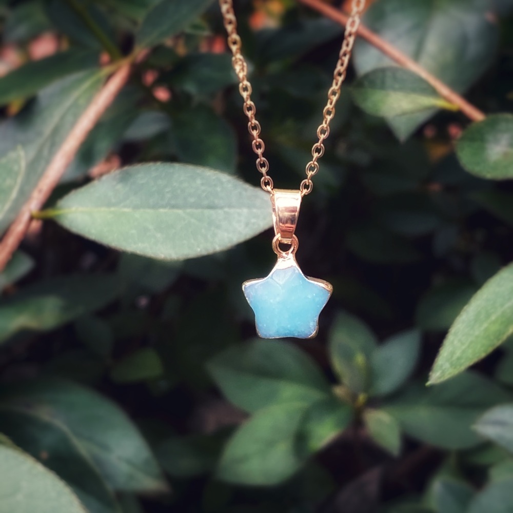 Aquamarine Star Necklace